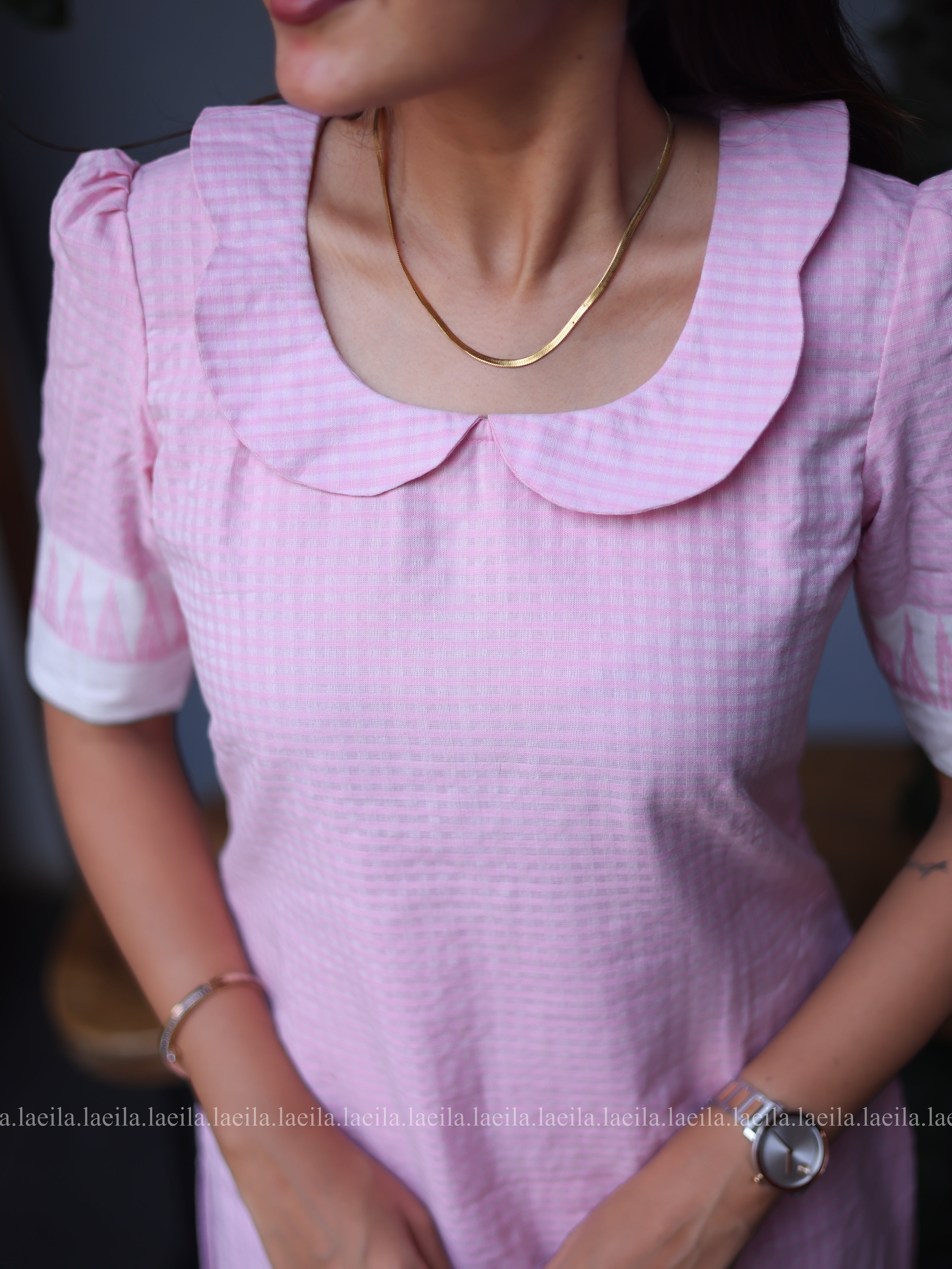 Pink Peter Pan collar Cotton Top